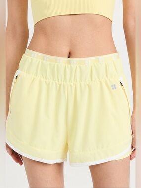 Sweaty Betty neon yellow on your marks 2.5" track shorts womens XS